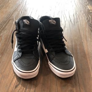 Vans sk8 hi black leather sz 7